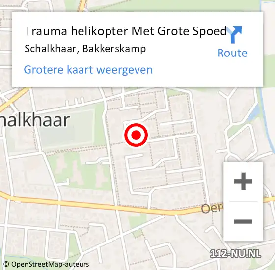 Locatie op kaart van de 112 melding: Trauma helikopter Met Grote Spoed Naar Schalkhaar, Bakkerskamp op 5 augustus 2021 20:34