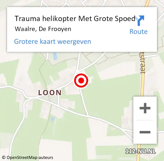 Locatie op kaart van de 112 melding: Trauma helikopter Met Grote Spoed Naar Waalre, De Frooyen op 5 augustus 2021 20:35