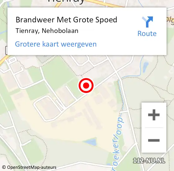 Locatie op kaart van de 112 melding: Brandweer Met Grote Spoed Naar Tienray, Nehobolaan op 5 augustus 2021 20:56