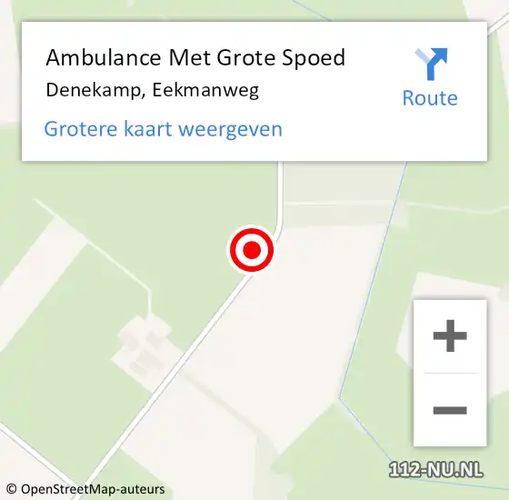 Locatie op kaart van de 112 melding: Ambulance Met Grote Spoed Naar Denekamp, Eekmanweg op 5 augustus 2021 21:01