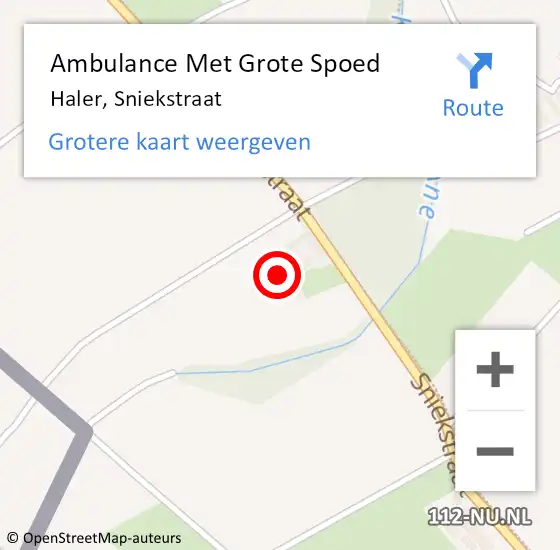Locatie op kaart van de 112 melding: Ambulance Met Grote Spoed Naar Haler, Sniekstraat op 5 augustus 2021 21:23