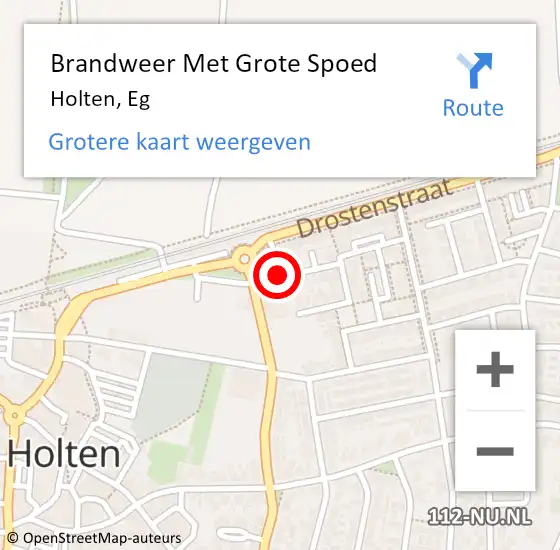 Locatie op kaart van de 112 melding: Brandweer Met Grote Spoed Naar Holten, Eg op 5 augustus 2021 21:34