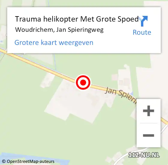 Locatie op kaart van de 112 melding: Trauma helikopter Met Grote Spoed Naar Woudrichem, Jan Spieringweg op 5 augustus 2021 21:58