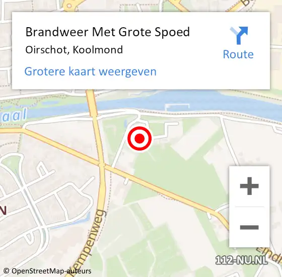 Locatie op kaart van de 112 melding: Brandweer Met Grote Spoed Naar Oirschot, Koolmond op 5 augustus 2021 22:07