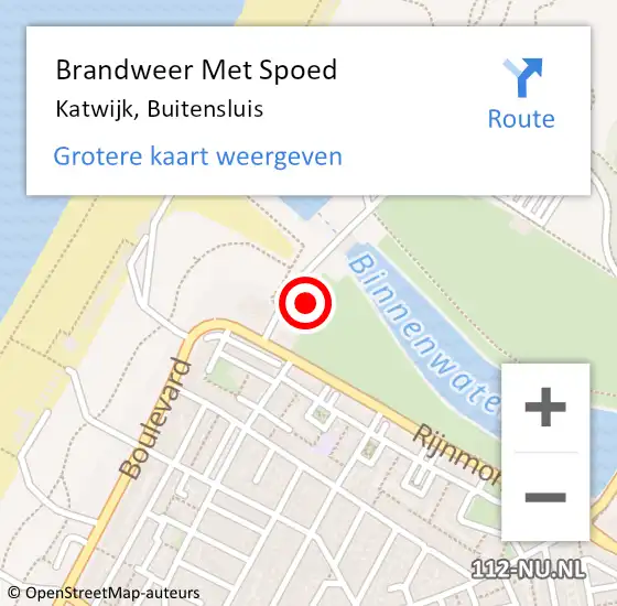 Locatie op kaart van de 112 melding: Brandweer Met Spoed Naar Katwijk, Buitensluis op 5 augustus 2021 22:39