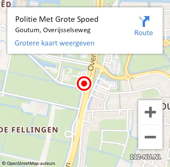 Locatie op kaart van de 112 melding: Politie Met Grote Spoed Naar Goutum, Overijsselseweg op 5 augustus 2021 23:03