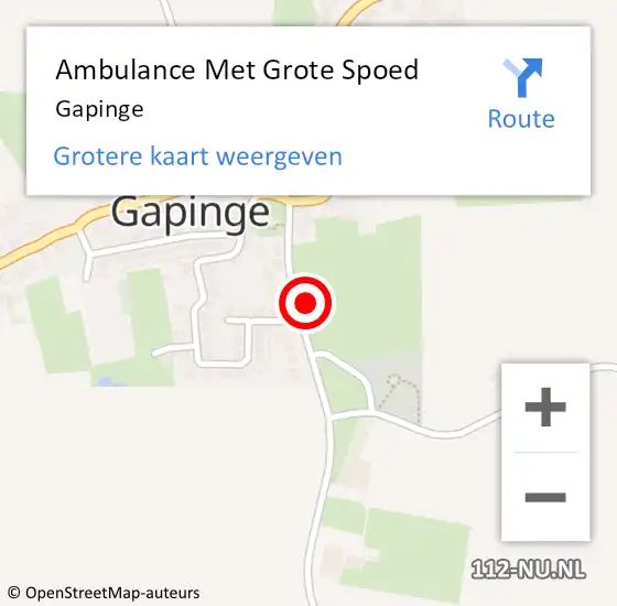 Locatie op kaart van de 112 melding: Ambulance Met Grote Spoed Naar Gapinge op 5 augustus 2021 23:55