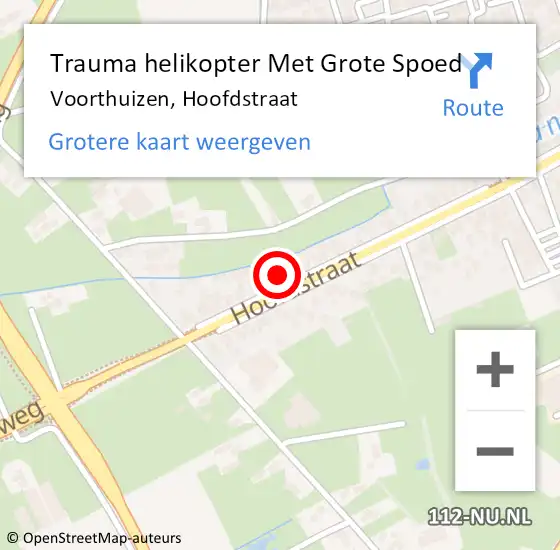 Locatie op kaart van de 112 melding: Trauma helikopter Met Grote Spoed Naar Voorthuizen, Hoofdstraat op 6 augustus 2021 00:23