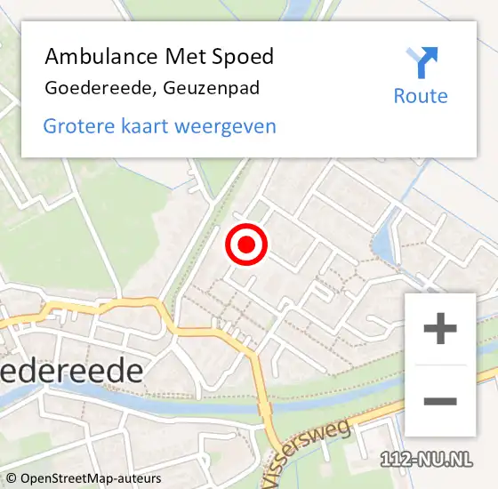 Locatie op kaart van de 112 melding: Ambulance Met Spoed Naar Goedereede, Geuzenpad op 6 augustus 2021 04:55