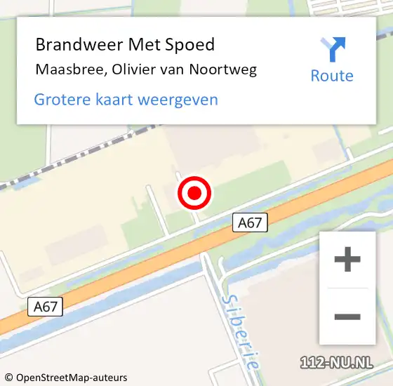 Locatie op kaart van de 112 melding: Brandweer Met Spoed Naar Maasbree, Olivier van Noortweg op 6 augustus 2021 05:41