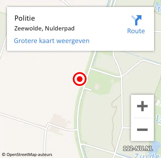 Locatie op kaart van de 112 melding: Politie Zeewolde, Nulderpad op 6 augustus 2021 07:07