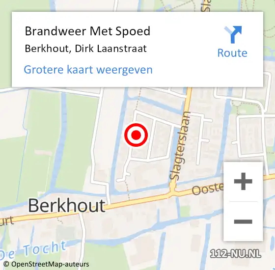 Locatie op kaart van de 112 melding: Brandweer Met Spoed Naar Berkhout, Dirk Laanstraat op 6 augustus 2021 08:01