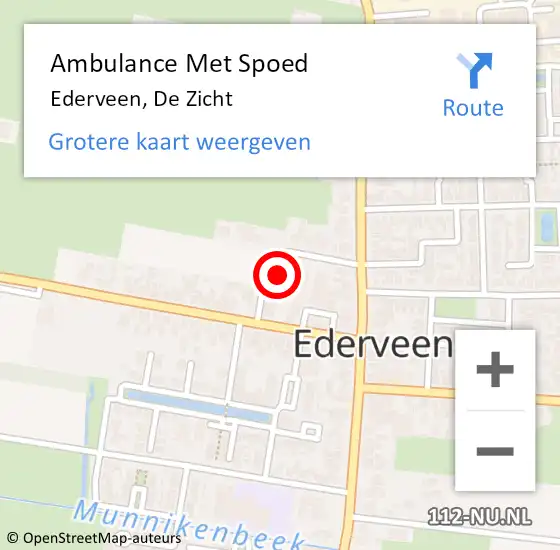 Locatie op kaart van de 112 melding: Ambulance Met Spoed Naar Ederveen, De Zicht op 6 augustus 2021 09:15