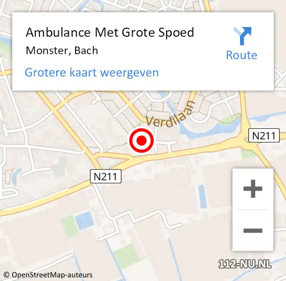 Locatie op kaart van de 112 melding: Ambulance Met Grote Spoed Naar Monster, Bach op 6 augustus 2021 09:50