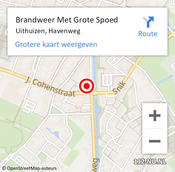 Locatie op kaart van de 112 melding: Brandweer Met Grote Spoed Naar Uithuizen, Havenweg op 6 augustus 2021 10:11