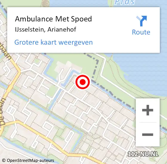 Locatie op kaart van de 112 melding: Ambulance Met Spoed Naar IJsselstein, Arianehof op 18 juni 2014 23:11