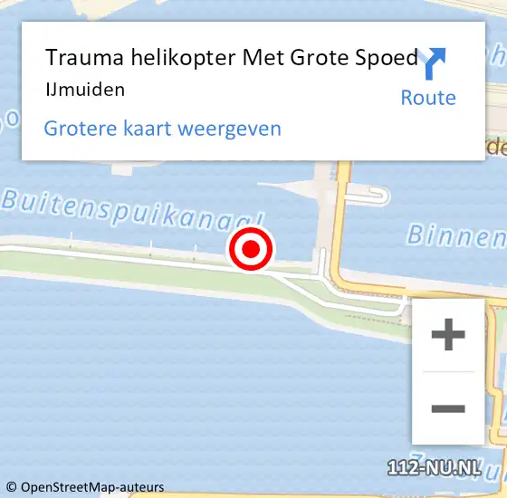 Locatie op kaart van de 112 melding: Trauma helikopter Met Grote Spoed Naar IJmuiden op 6 augustus 2021 10:16