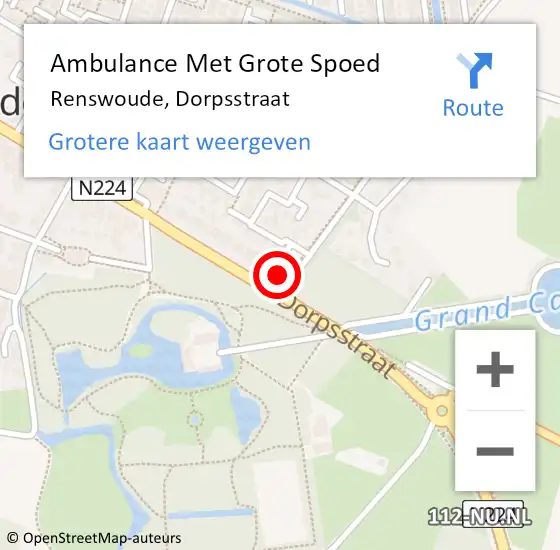 Locatie op kaart van de 112 melding: Ambulance Met Grote Spoed Naar Renswoude, Dorpsstraat op 18 juni 2014 23:13