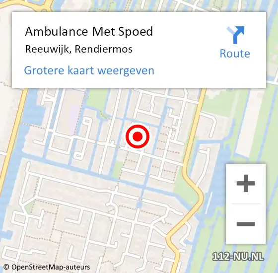 Locatie op kaart van de 112 melding: Ambulance Met Spoed Naar Reeuwijk, Rendiermos op 6 augustus 2021 11:21