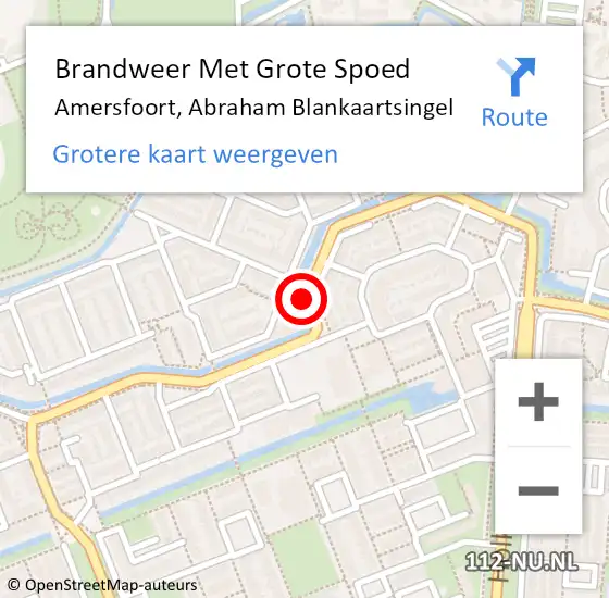 Locatie op kaart van de 112 melding: Brandweer Met Grote Spoed Naar Amersfoort, Abraham Blankaartsingel op 6 augustus 2021 11:53