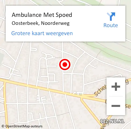 Locatie op kaart van de 112 melding: Ambulance Met Spoed Naar Oosterbeek, Noorderweg op 6 augustus 2021 12:04