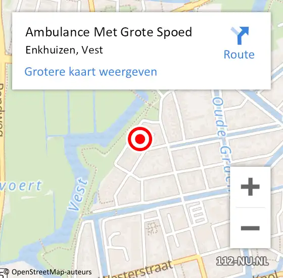 Locatie op kaart van de 112 melding: Ambulance Met Grote Spoed Naar Enkhuizen, Vest op 6 augustus 2021 12:27
