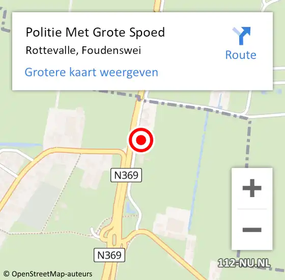 Locatie op kaart van de 112 melding: Politie Met Grote Spoed Naar Rottevalle, Foudenswei op 6 augustus 2021 12:53