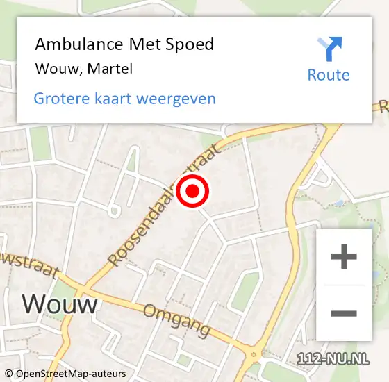 Locatie op kaart van de 112 melding: Ambulance Met Spoed Naar Wouw, Martel op 18 juni 2014 23:37