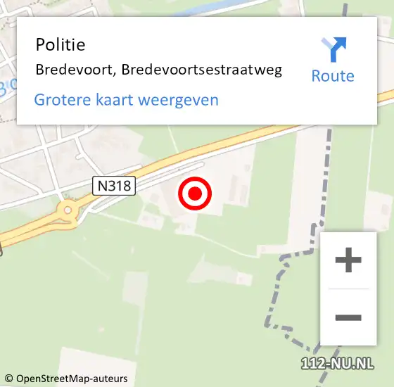 Locatie op kaart van de 112 melding: Politie Bredevoort, Bredevoortsestraatweg op 6 augustus 2021 13:36