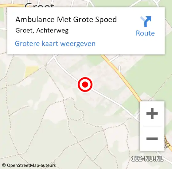 Locatie op kaart van de 112 melding: Ambulance Met Grote Spoed Naar Groet, Achterweg op 6 augustus 2021 13:59