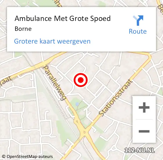 Locatie op kaart van de 112 melding: Ambulance Met Grote Spoed Naar Borne op 6 augustus 2021 14:04