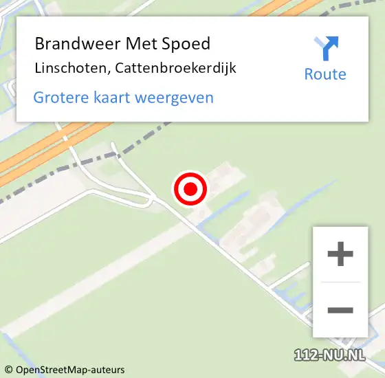 Locatie op kaart van de 112 melding: Brandweer Met Spoed Naar Linschoten, Cattenbroekerdijk op 6 augustus 2021 14:16