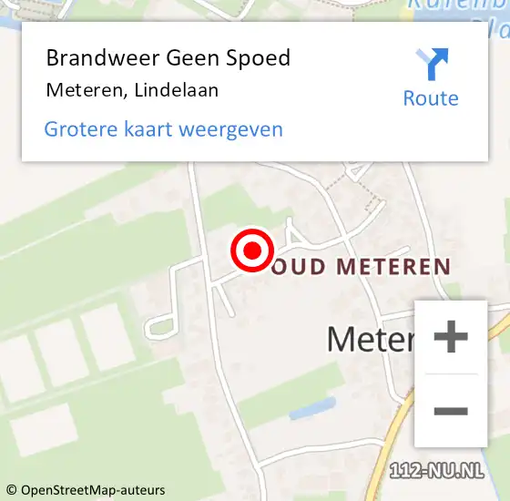 Locatie op kaart van de 112 melding: Brandweer Geen Spoed Naar Meteren, Lindelaan op 6 augustus 2021 14:41