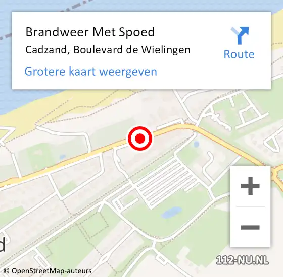 Locatie op kaart van de 112 melding: Brandweer Met Spoed Naar Cadzand, Boulevard de Wielingen op 6 augustus 2021 15:17