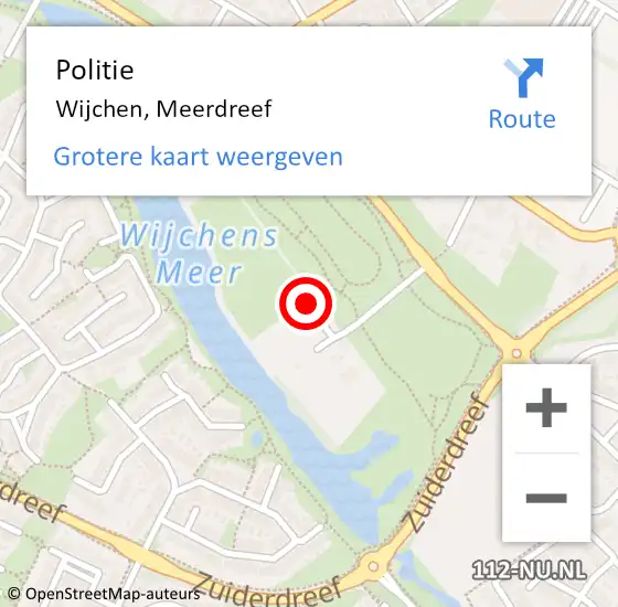 Locatie op kaart van de 112 melding: Politie Wijchen, Meerdreef op 6 augustus 2021 15:22