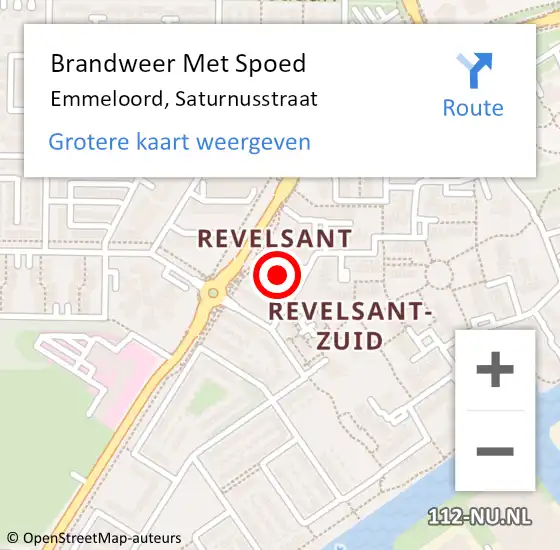 Locatie op kaart van de 112 melding: Brandweer Met Spoed Naar Emmeloord, Saturnusstraat op 6 augustus 2021 18:49