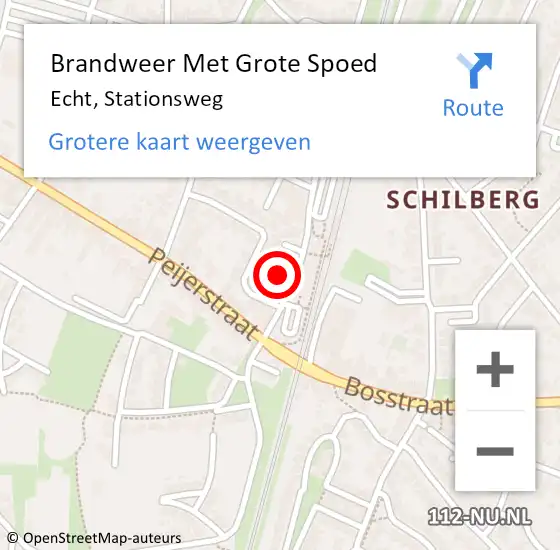 Locatie op kaart van de 112 melding: Brandweer Met Grote Spoed Naar Echt, Stationsweg op 6 augustus 2021 18:50