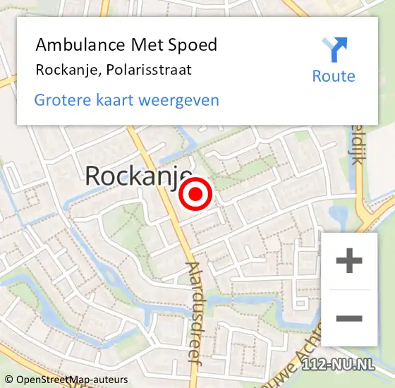 Locatie op kaart van de 112 melding: Ambulance Met Spoed Naar Rockanje, Polarisstraat op 6 augustus 2021 18:51