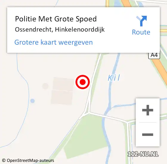 Locatie op kaart van de 112 melding: Politie Met Grote Spoed Naar Ossendrecht, Hinkelenoorddijk op 6 augustus 2021 19:17