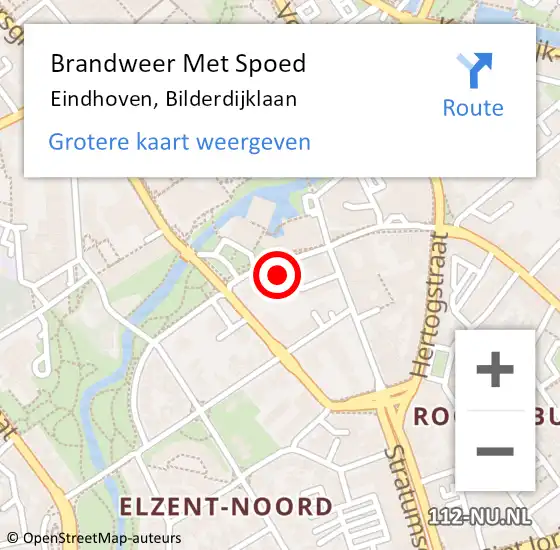Locatie op kaart van de 112 melding: Brandweer Met Spoed Naar Eindhoven, Bilderdijklaan op 6 augustus 2021 19:23