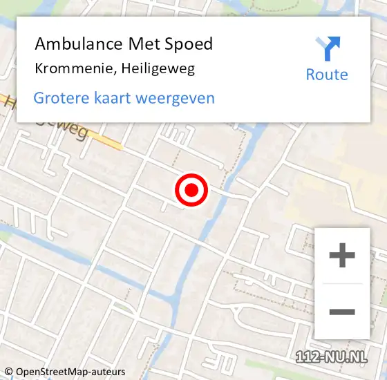 Locatie op kaart van de 112 melding: Ambulance Met Spoed Naar Krommenie, Heiligeweg op 6 augustus 2021 19:27