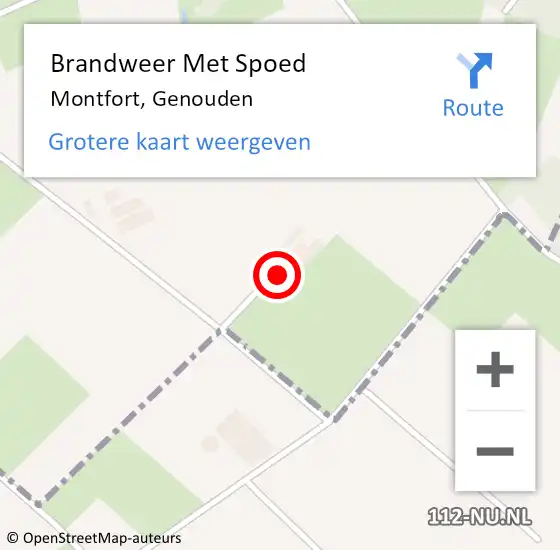 Locatie op kaart van de 112 melding: Brandweer Met Spoed Naar Montfort, Genouden op 6 augustus 2021 20:17