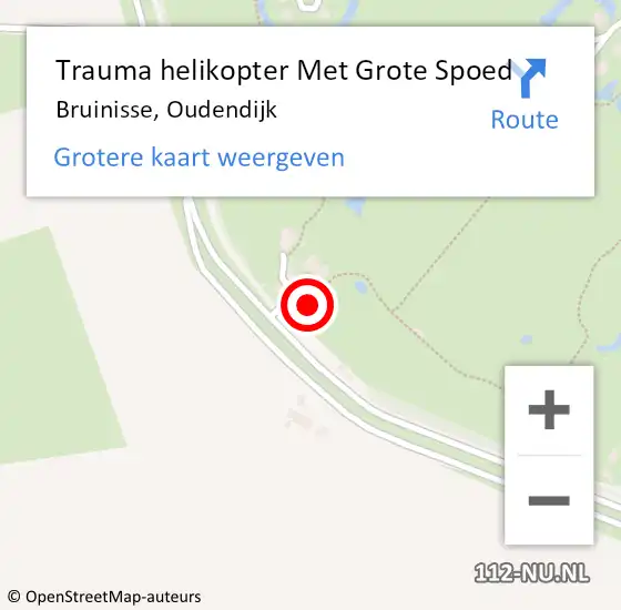Locatie op kaart van de 112 melding: Trauma helikopter Met Grote Spoed Naar Bruinisse, Oudendijk op 6 augustus 2021 20:28