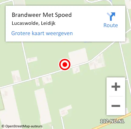 Locatie op kaart van de 112 melding: Brandweer Met Spoed Naar Lucaswolde, Leidijk op 6 augustus 2021 22:03