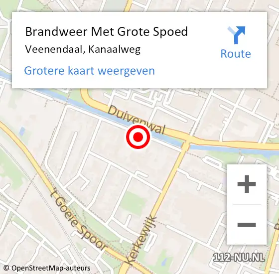 Locatie op kaart van de 112 melding: Brandweer Met Grote Spoed Naar Veenendaal, Kanaalweg op 6 augustus 2021 23:13