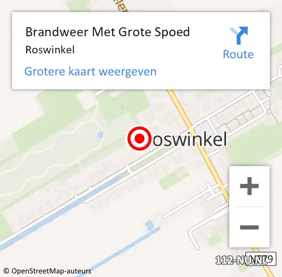 Locatie op kaart van de 112 melding: Brandweer Met Grote Spoed Naar Roswinkel op 6 augustus 2021 23:15