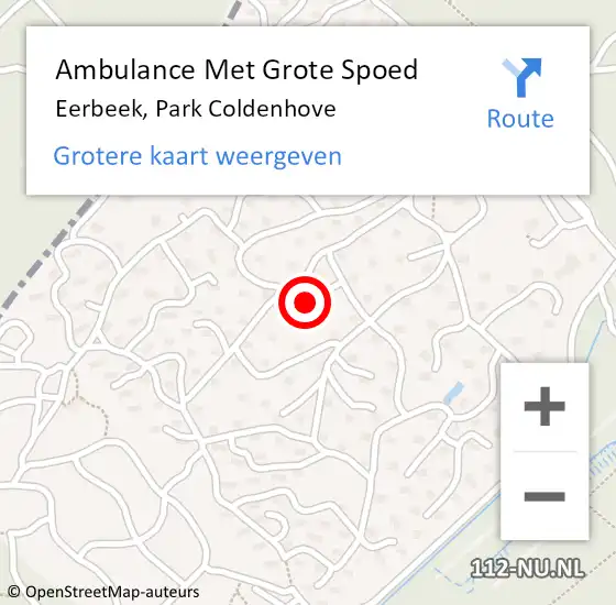 Locatie op kaart van de 112 melding: Ambulance Met Grote Spoed Naar Eerbeek, Park Coldenhove op 6 augustus 2021 23:38
