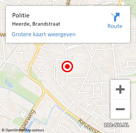 Locatie op kaart van de 112 melding: Politie Heerde, Brandstraat op 7 augustus 2021 01:08