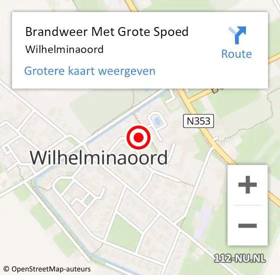 Locatie op kaart van de 112 melding: Brandweer Met Grote Spoed Naar Wilhelminaoord op 7 augustus 2021 01:44