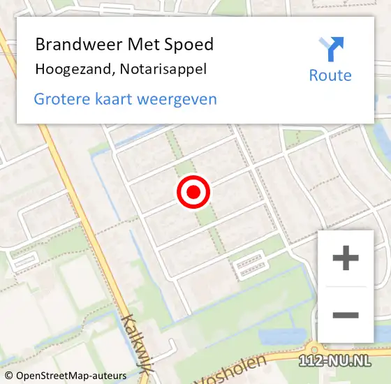 Locatie op kaart van de 112 melding: Brandweer Met Spoed Naar Hoogezand, Notarisappel op 7 augustus 2021 01:53